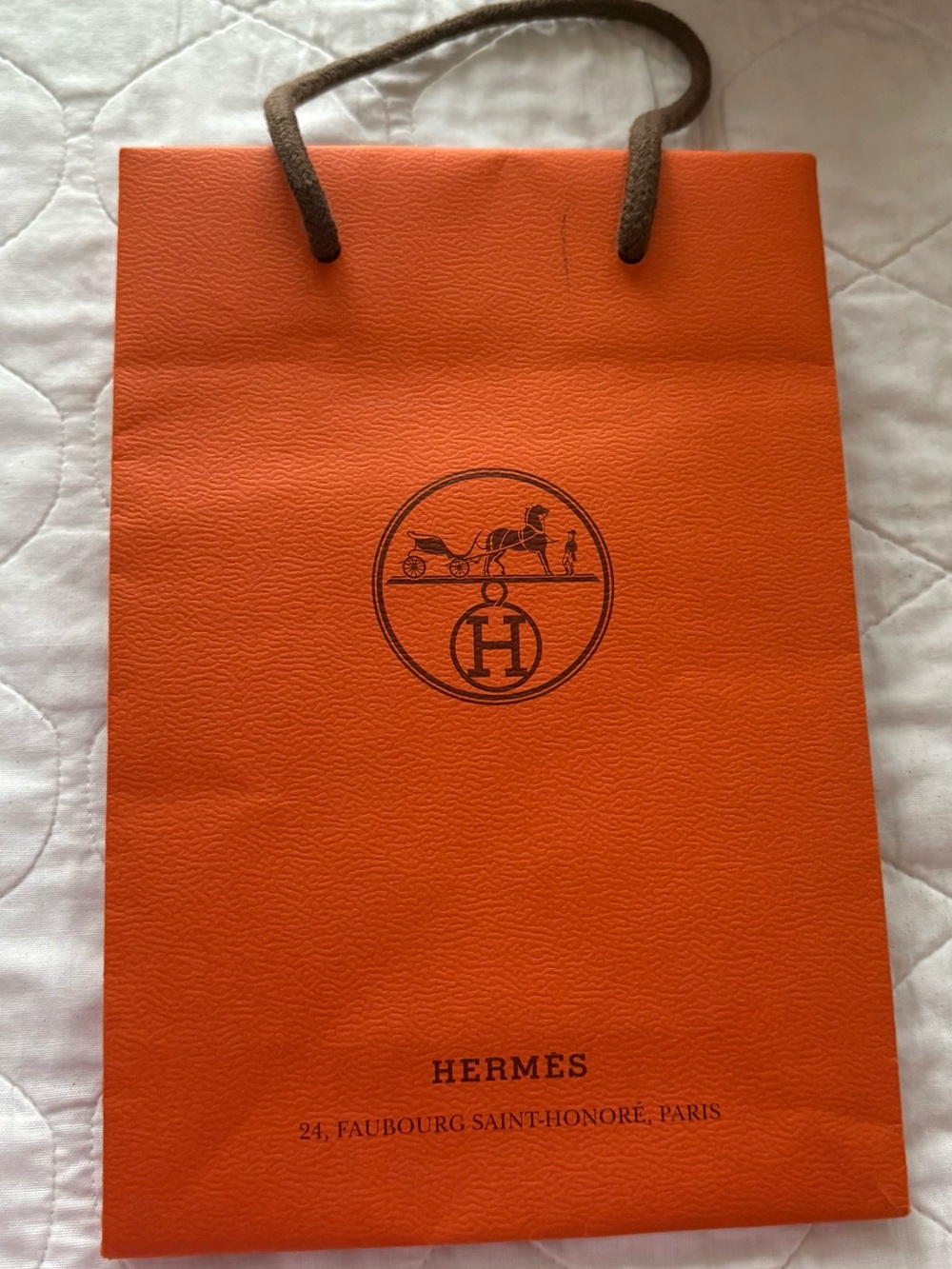 Hermes small paper bag with Brown Rope Handles